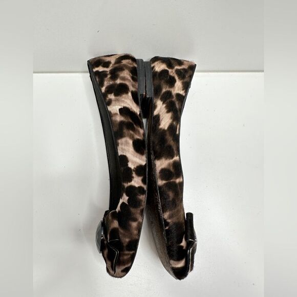 Stuart Weitzman Ponyhair Animal Print Flats With Bow Size 6.5 - Picture 6 of 15